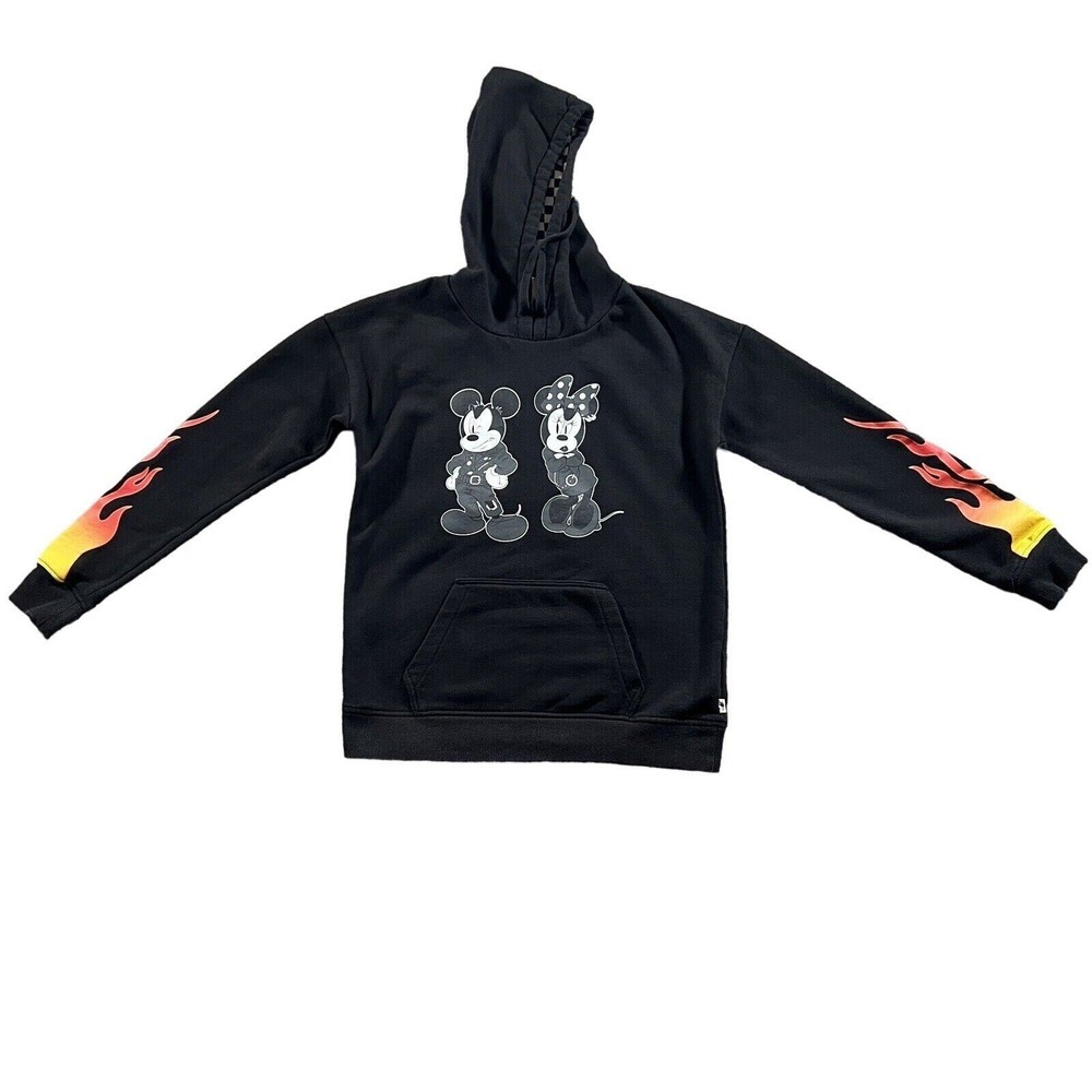 Vans x Disney‎ Sweatshirt Womens XS Mickey Minnie 90 Flames Hoodie Skateboard